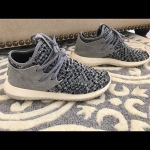 Gray snake print Adidas sneakers